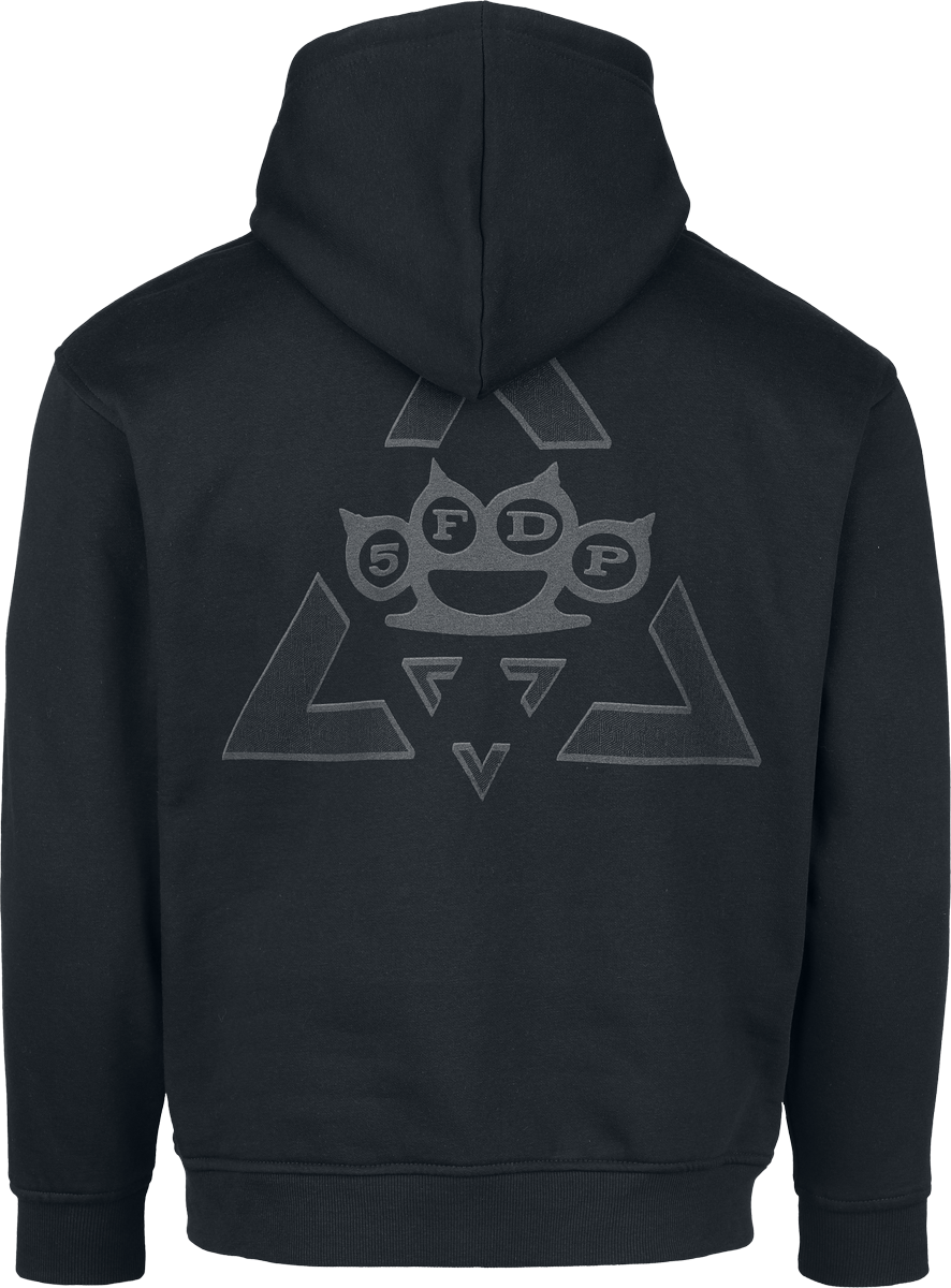 Sweat-shirt à capuche  de Five Finger Death Punch - Chevron - S à XL - pour Homme - noir - Five Finger Death Punch - View 2