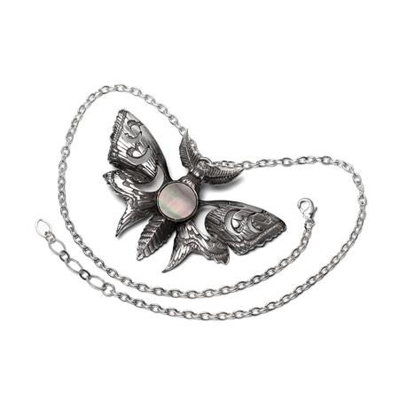 Collier Gothic de Alchemy Gothic - Lunar Moth - pour Unisexe - noir/argent - Alchemy Gothic - View 2