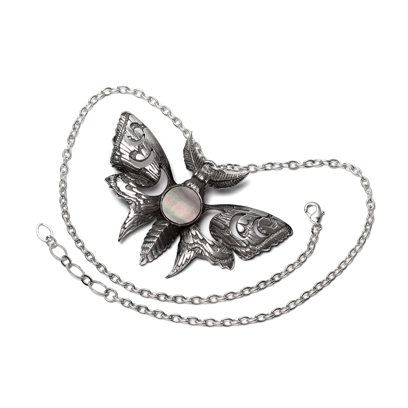 Collier Gothic de Alchemy Gothic - Lunar Moth - pour Unisexe - noir/argent - Alchemy Gothic - View 2