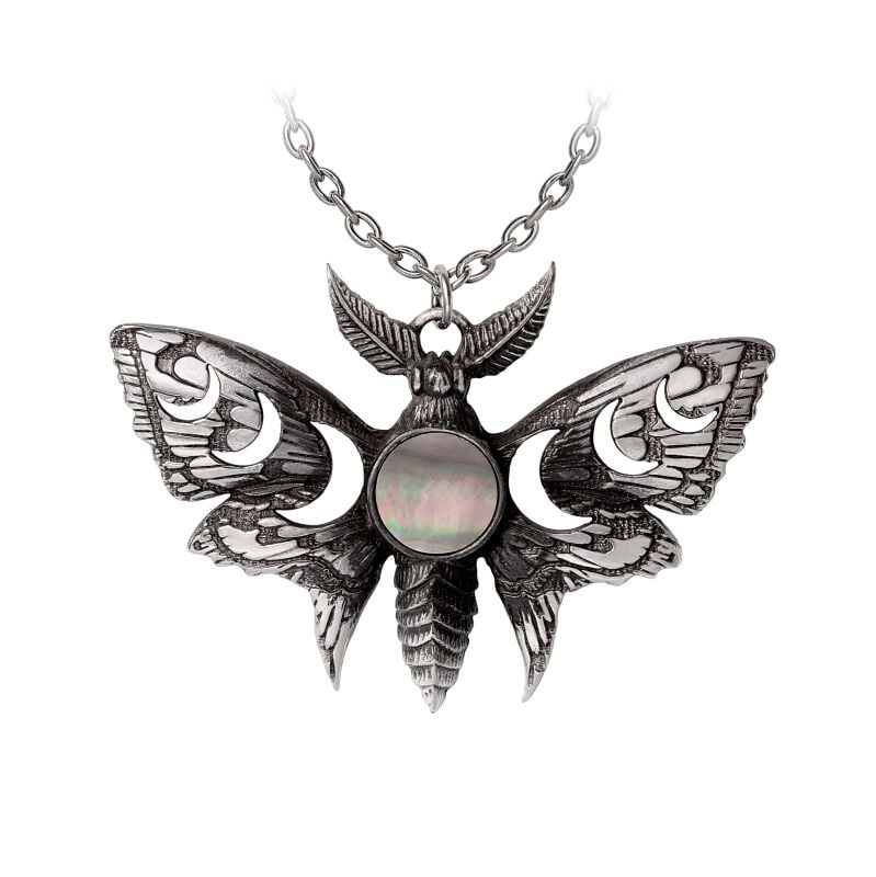 Collier Gothic de Alchemy Gothic - Lunar Moth - pour Unisexe - noir/argent - Alchemy Gothic