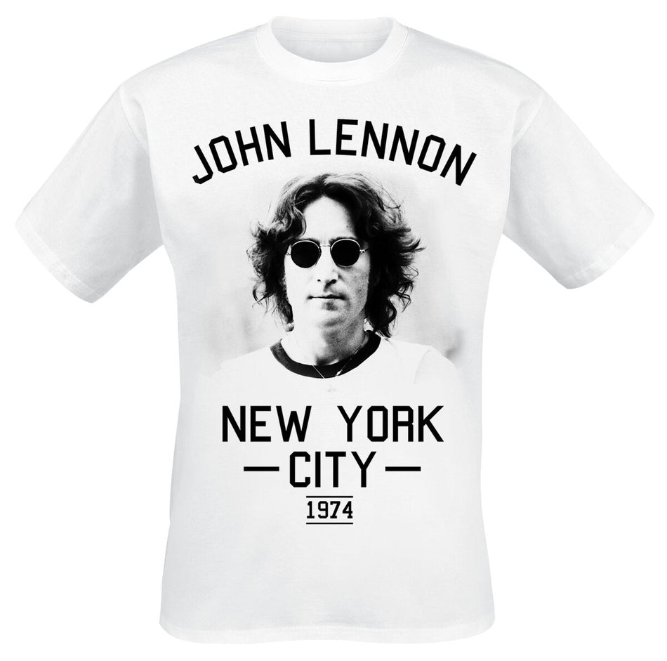T-Shirt Manches courtes  de John Lennon - NYC 1974 - L - pour Homme - blanc - John Lennon