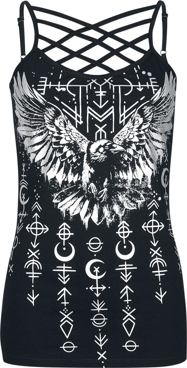 Top  de Black Premium by EMP - Haut Imprimé Corbeau - S à XXL - pour Femme - noir - Black Premium by EMP