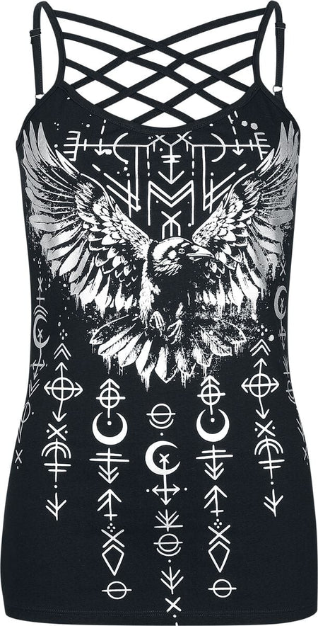 Top  de Black Premium by EMP - Haut Imprimé Corbeau - S à XXL - pour Femme - noir - Black Premium by EMP