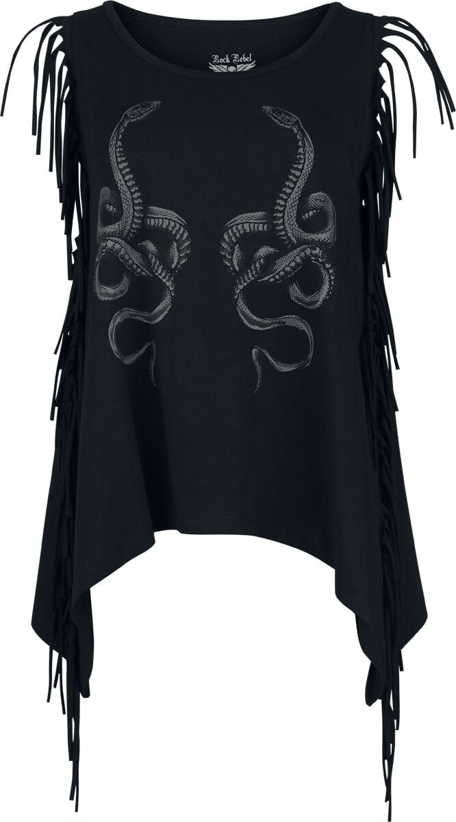 Top  de Rock Rebel by EMP - Haut à Franges - S à XXL - pour Femme - noir - Rock Rebel by EMP