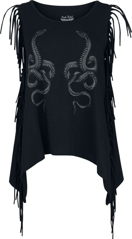 Top  de Rock Rebel by EMP - Haut à Franges - S à XXL - pour Femme - noir - Rock Rebel by EMP