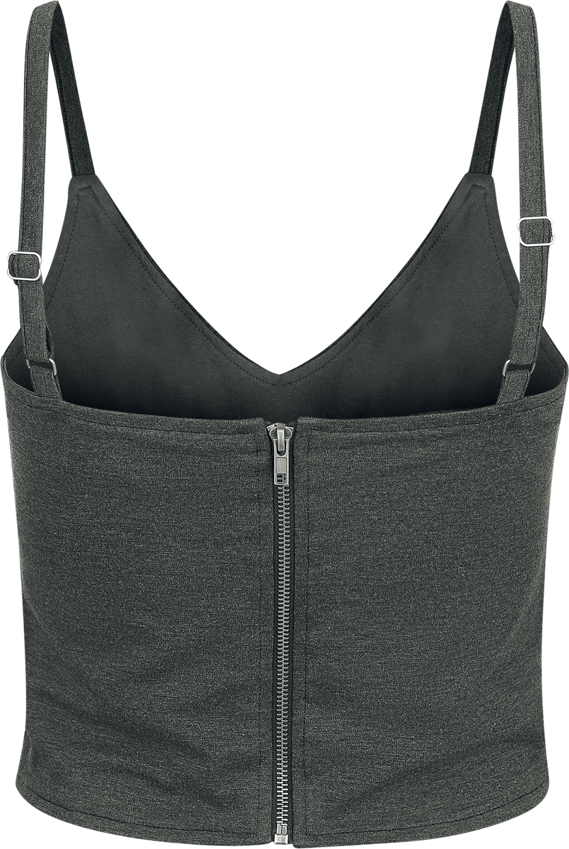 Top  de Black Premium by EMP - Haut Zippé - S à XXL - pour Femme - gris - Black Premium by EMP - View 2