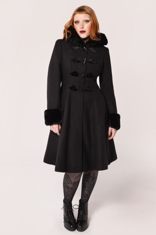 Manteaux Gothic de Hell Bunny - Batilda Coat - XS à XL - pour Femme - noir - hell bunny
