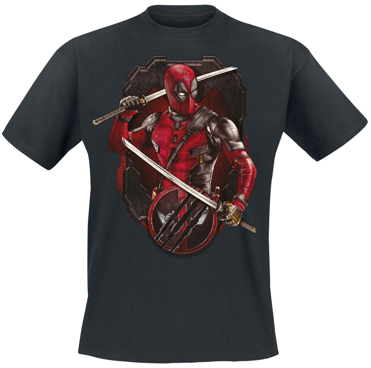 T-Shirt Manches courtes Disney de Deadpool - Deadpool 3 - Deadpool & Wolverine - Ready to Fight - S à 3XL - pour Homme - noir - Deadpool