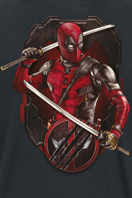 T-Shirt Manches courtes Disney de Deadpool - Deadpool 3 - Deadpool & Wolverine - Ready to Fight - S à 3XL - pour Homme - noir - Deadpool - View 2