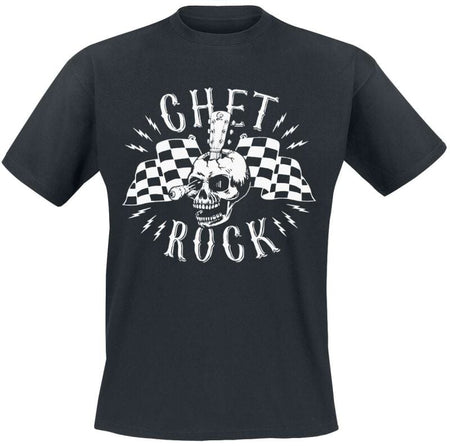 T-Shirt Manches courtes Rockabilly de Chet Rock - Guitar Head - S à M - pour Homme - noir - Chet Rock