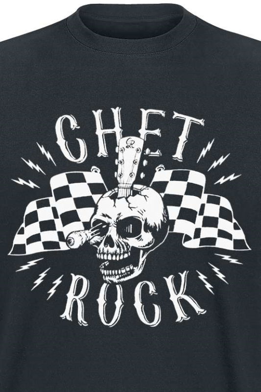 T-Shirt Manches courtes Rockabilly de Chet Rock - Guitar Head - S à M - pour Homme - noir - Chet Rock - View 2