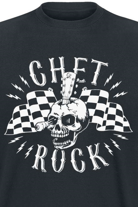 T-Shirt Manches courtes Rockabilly de Chet Rock - Guitar Head - S à M - pour Homme - noir - Chet Rock - View 2