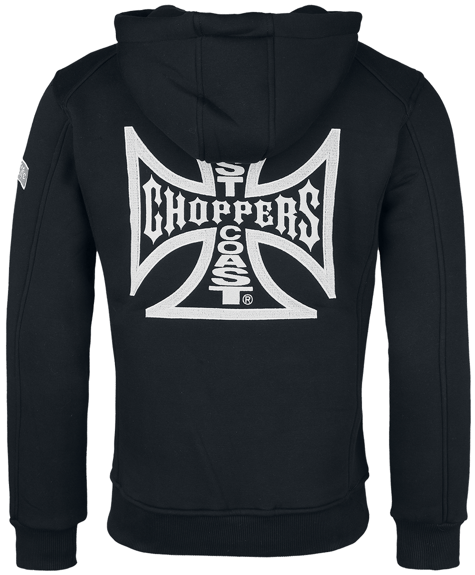 Sweat-shirt zippé à capuche  de West Coast Choppers - WCC OG Classic Panel Zip Hoodie - S à 4XL - pour Homme - noir - West Coast Choppers - View 2