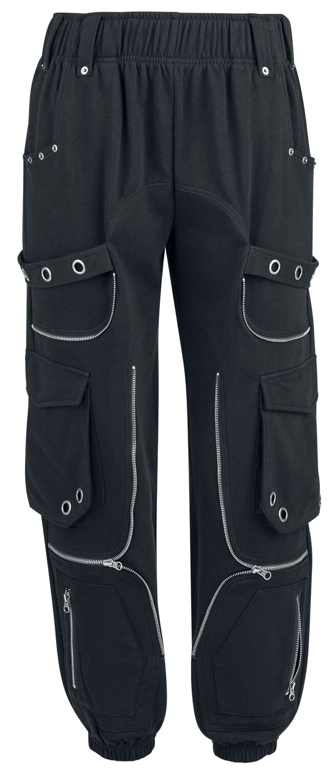 Pantalon en toile Gothic de Gothicana by EMP - Jogging avec Clous et Poches - S à XXL - pour Femme - noir - Gothicana by EMP