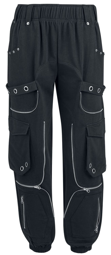 Pantalon en toile Gothic de Gothicana by EMP - Jogging avec Clous et Poches - S à XXL - pour Femme - noir - Gothicana by EMP
