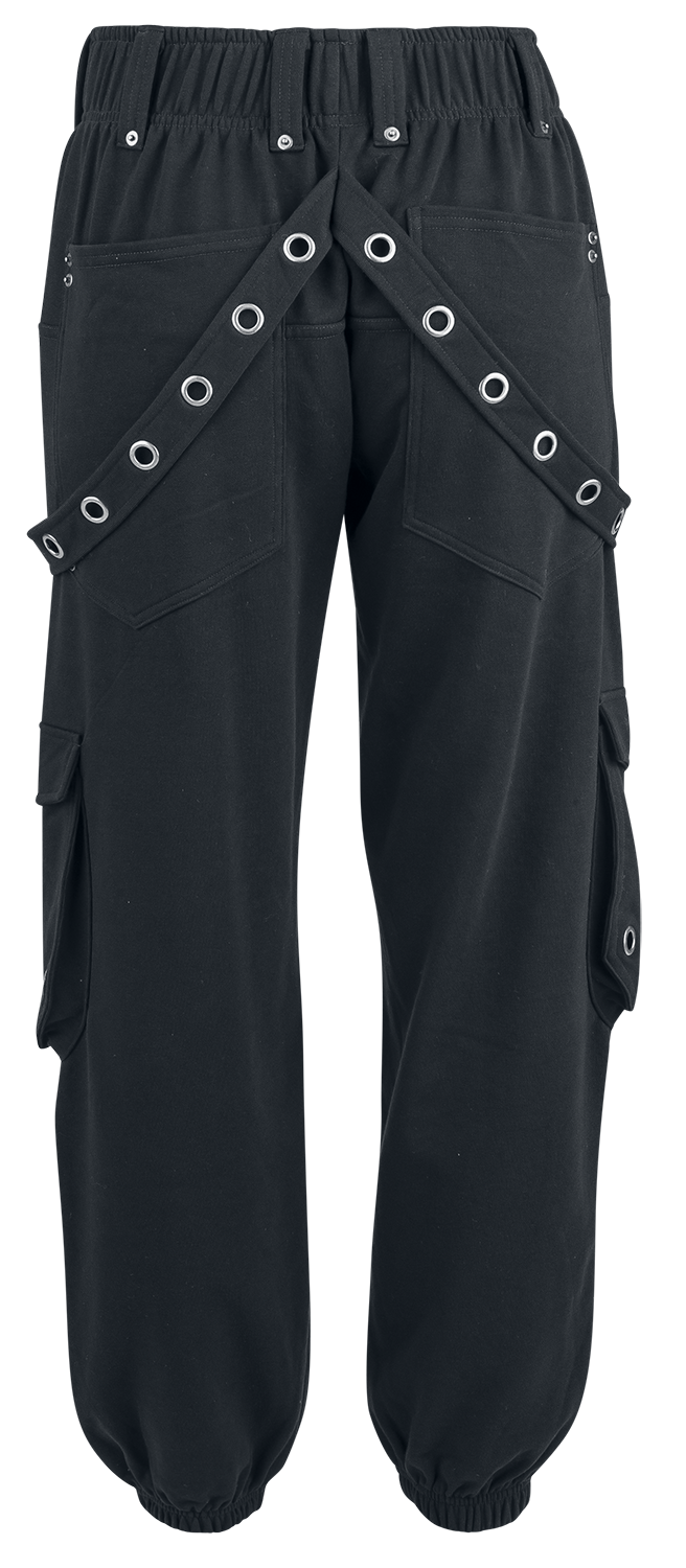 Pantalon en toile Gothic de Gothicana by EMP - Jogging avec Clous et Poches - S à XXL - pour Femme - noir - Gothicana by EMP - View 2