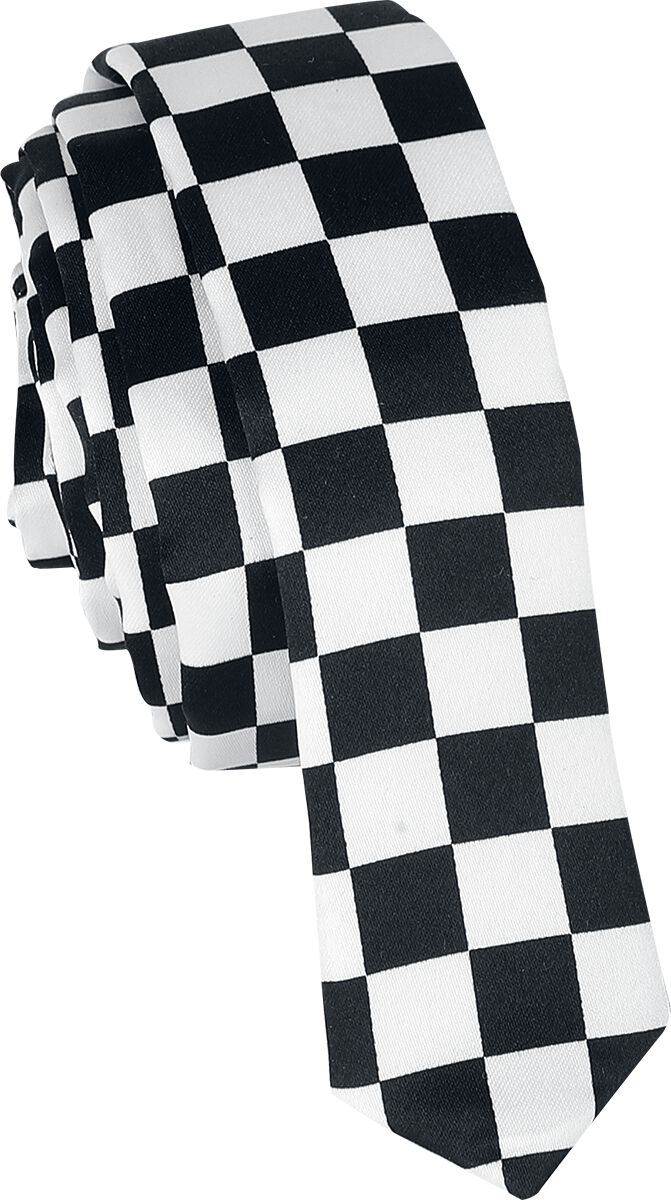 Cravate  de Rock Daddy - Rock Daddy - Cravate Fine Motif Damier - pour Unisexe - noir/blanc - Rock Daddy