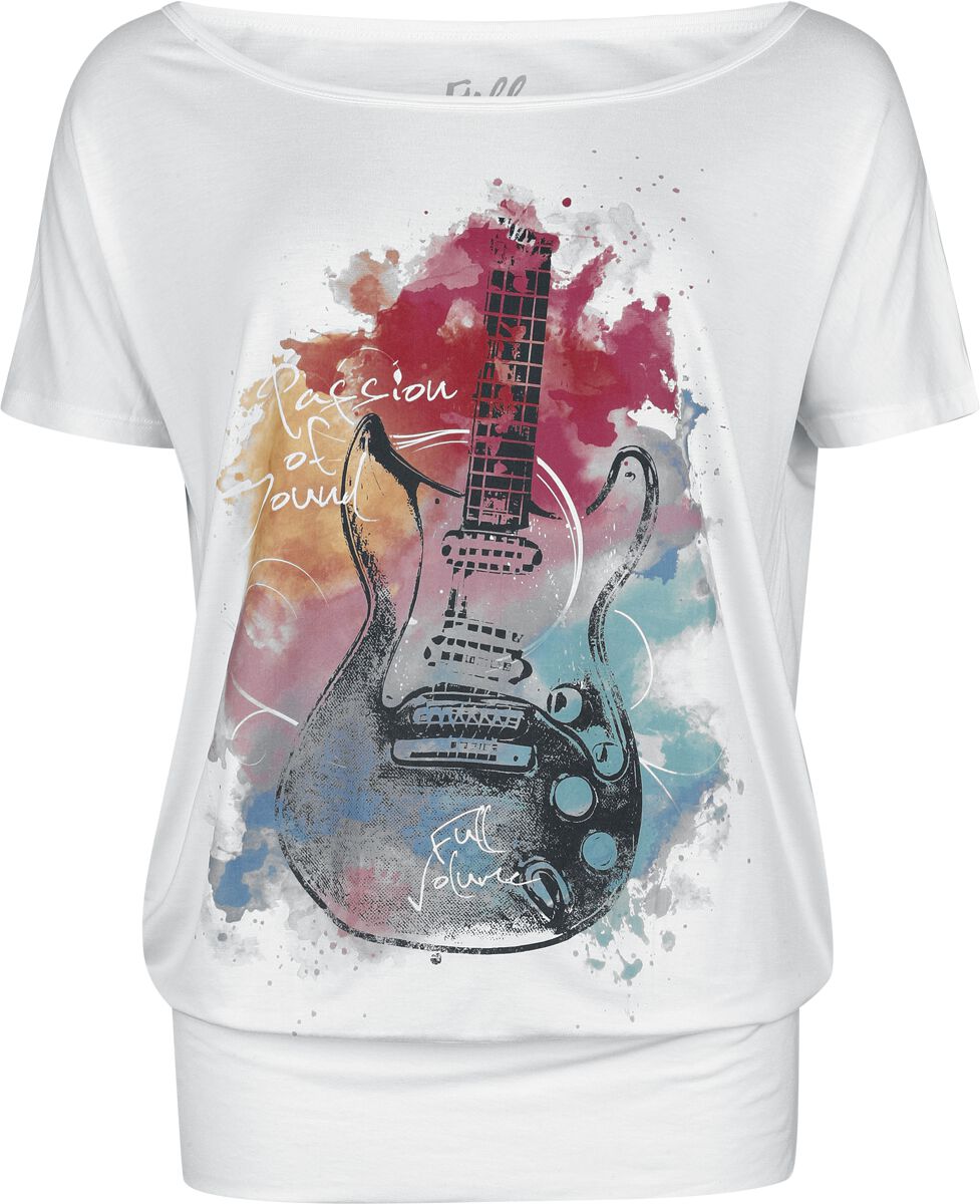 T-Shirt Manches courtes  de Full Volume by EMP - Guitare - T-Shirt - S à XXL - pour Femme - blanc - Full Volume by EMP