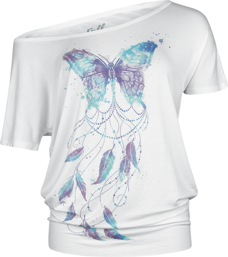 T-Shirt Manches courtes  de Full Volume by EMP - Carried by Wings - S à XXL - pour Femme - blanc - Full Volume by EMP - View 2