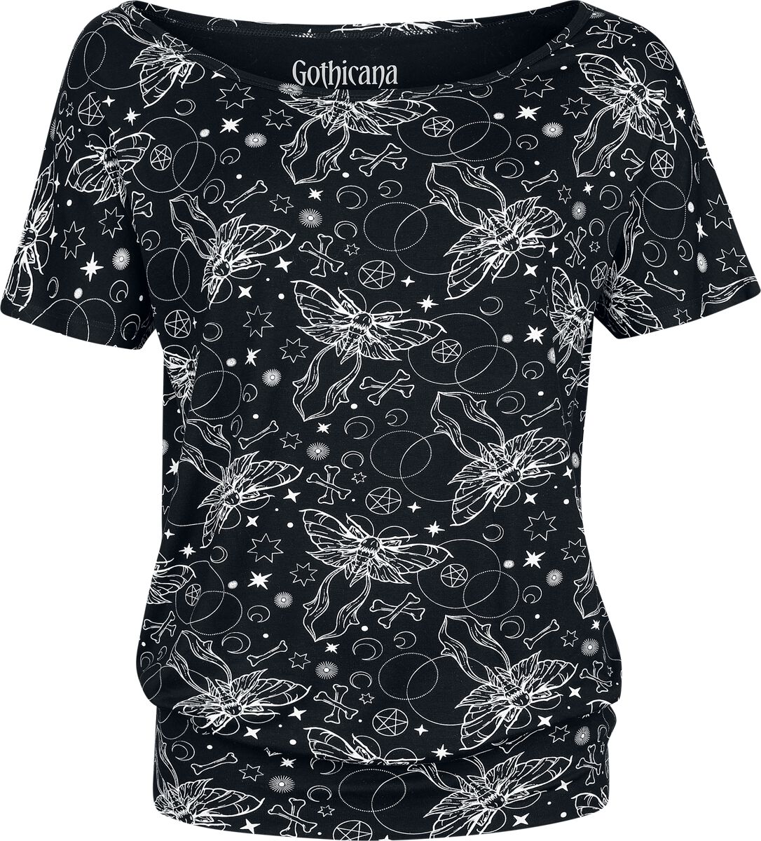 T-Shirt Manches courtes Gothic de Gothicana by EMP - S à XXL - pour Femme - noir - Gothicana by EMP