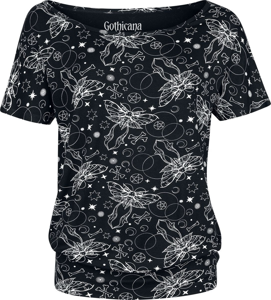 T-Shirt Manches courtes Gothic de Gothicana by EMP - S à XXL - pour Femme - noir - Gothicana by EMP