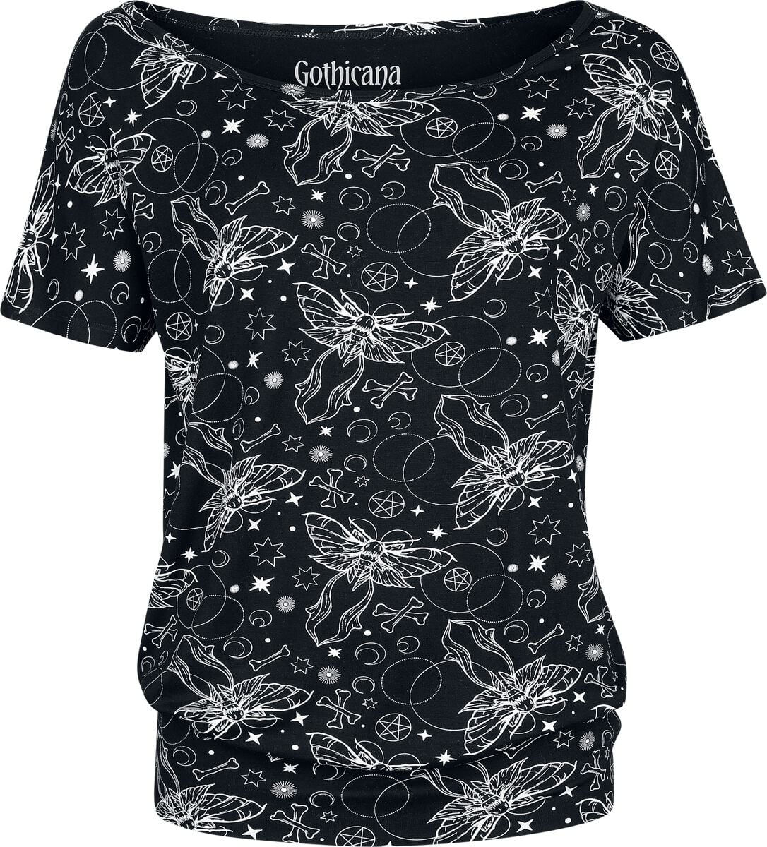 T-Shirt Manches courtes Gothic de Gothicana by EMP - S à XXL - pour Femme - noir - Gothicana by EMP