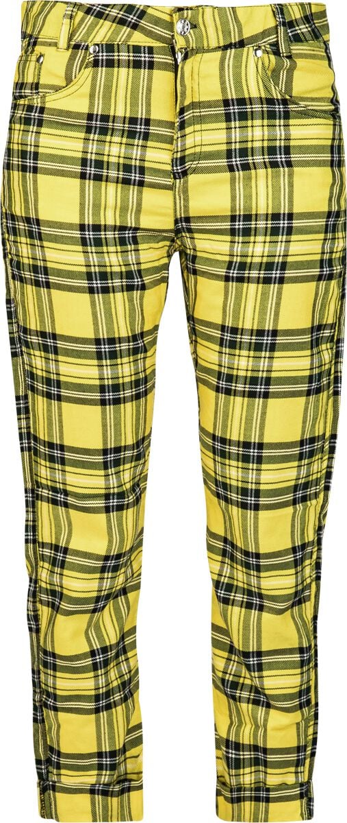 Pantalon en toile Gothic de Chemical Black - Xylia - Pantalon - W28L32 à W30L32 - pour Femme - noir/jaune - Chemical Black
