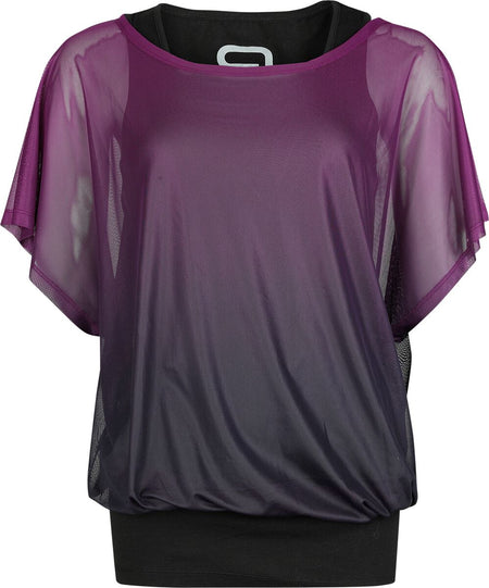T-Shirt Manches courtes  de RED by EMP - T-Shirt & Débardeur - Lot de 2 - S à XXL - pour Femme - noir/lilas - RED by EMP