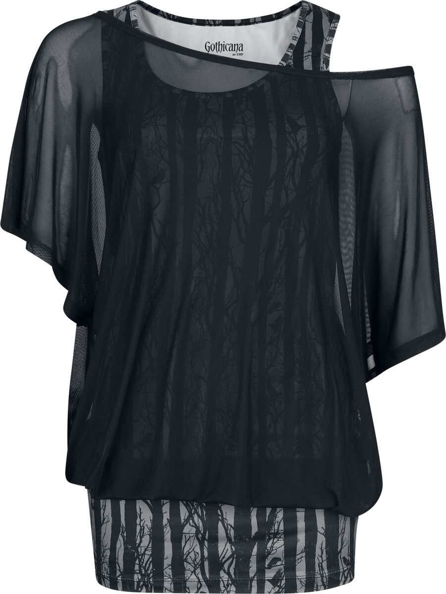 T-Shirt Manches courtes Gothic de Gothicana by EMP - Haut & Débardeur - S à XL - pour Femme - noir - Gothicana by EMP