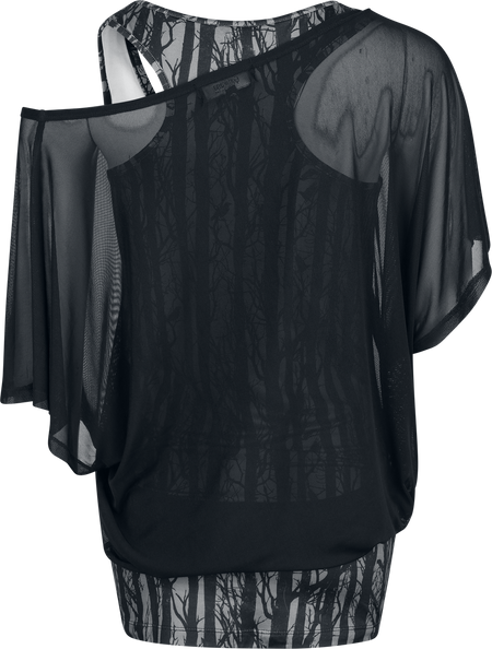 T-Shirt Manches courtes Gothic de Gothicana by EMP - Haut & Débardeur - S à XL - pour Femme - noir - Gothicana by EMP - View 2