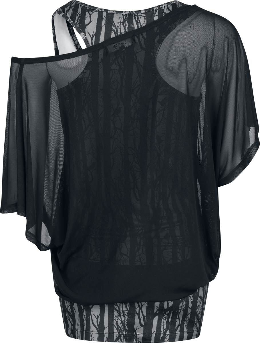 T-Shirt Manches courtes Gothic de Gothicana by EMP - Haut & Débardeur - S à XL - pour Femme - noir - Gothicana by EMP - View 2
