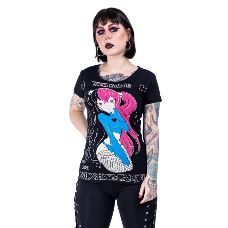 T-Shirt Manches courtes Gothic de Cupcake Cult - Nightmare -  T-Shirt - S à L - pour Femme - noir - Cupcake Cult