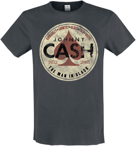 T-Shirt Manches courtes  de Johnny Cash - Amplified Collection - The Man In Black - S à 3XL - pour Homme - anthracite - Johnny Cash