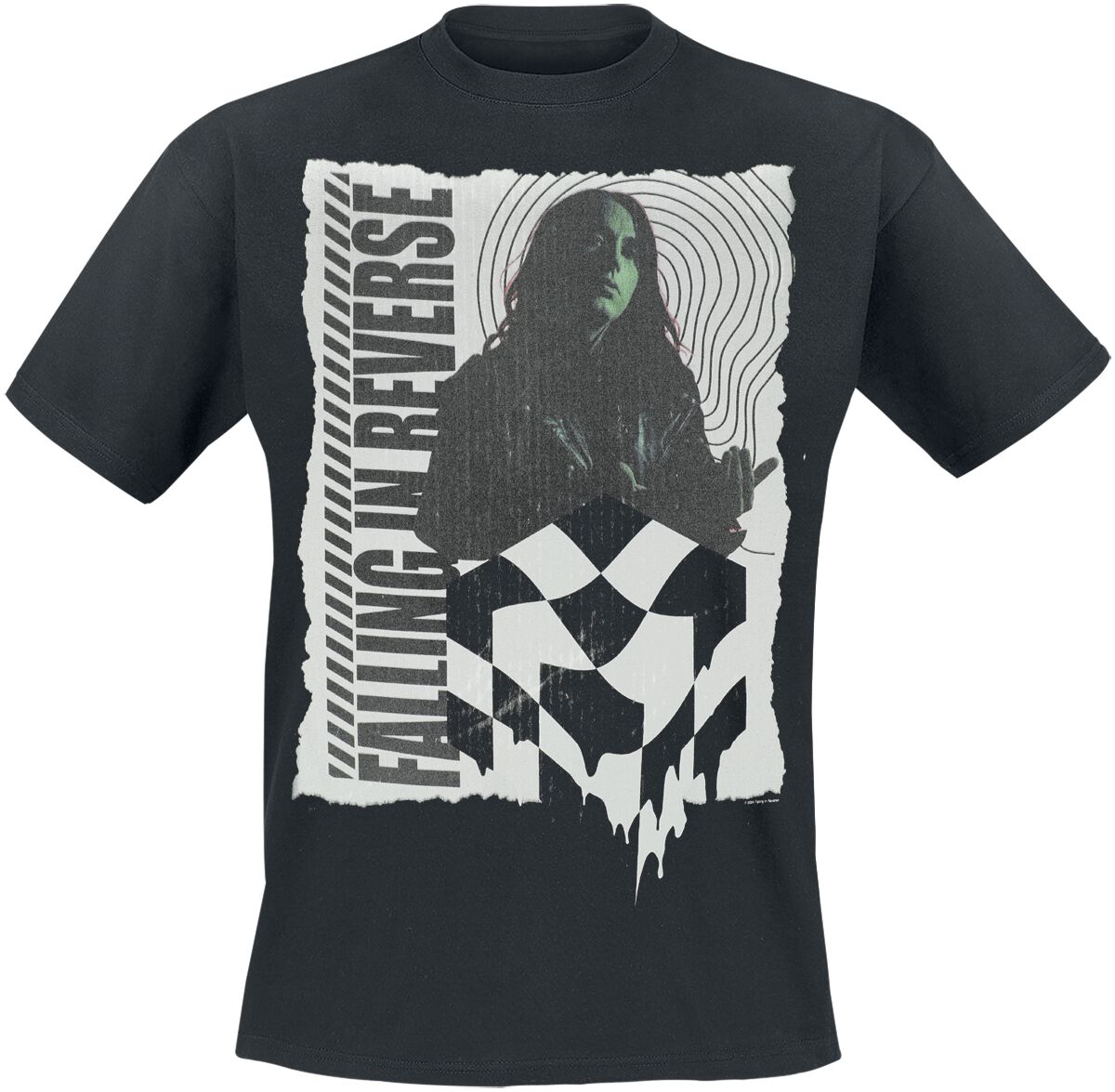 T-Shirt Manches courtes  de Falling In Reverse - 21 Checkered - M à XL - pour Homme - noir - Falling In Reverse