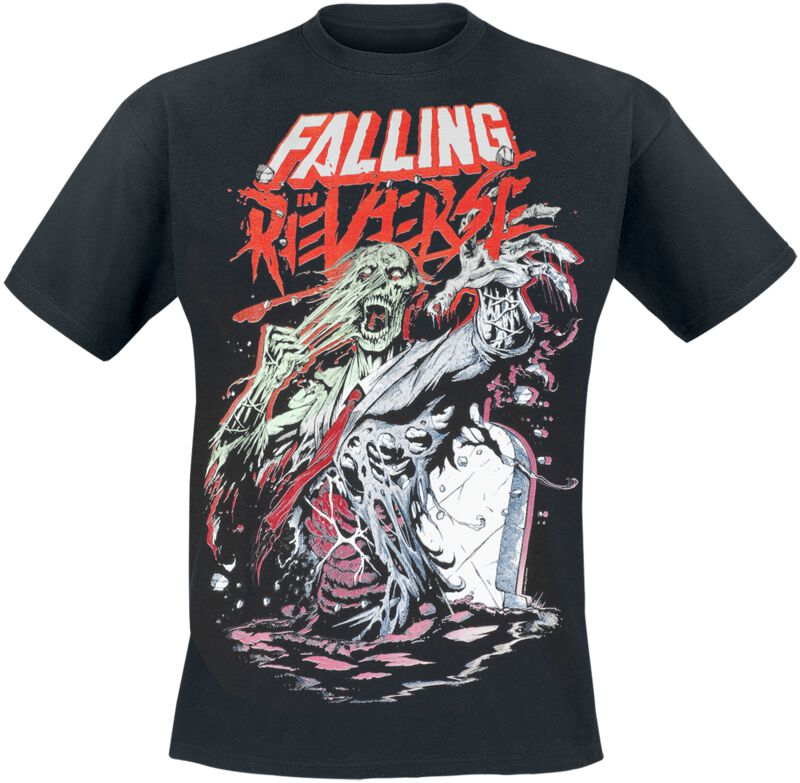 T-Shirt Manches courtes  de Falling In Reverse - Grave Zombie - S à 4XL - pour Homme - noir - Falling In Reverse