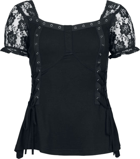T-Shirt Manches courtes Gothic de Gothicana by EMP - S à L - pour Femme - noir - Gothicana by EMP