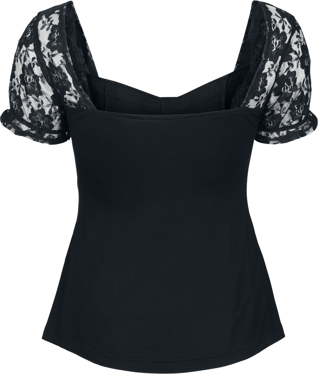 T-Shirt Manches courtes Gothic de Gothicana by EMP - S à L - pour Femme - noir - Gothicana by EMP - View 2