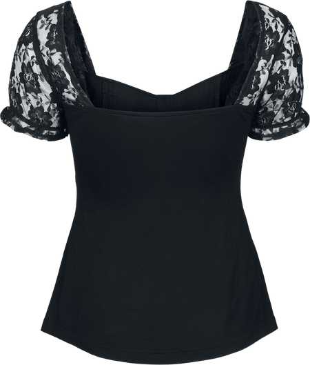 T-Shirt Manches courtes Gothic de Gothicana by EMP - S à L - pour Femme - noir - Gothicana by EMP - View 2
