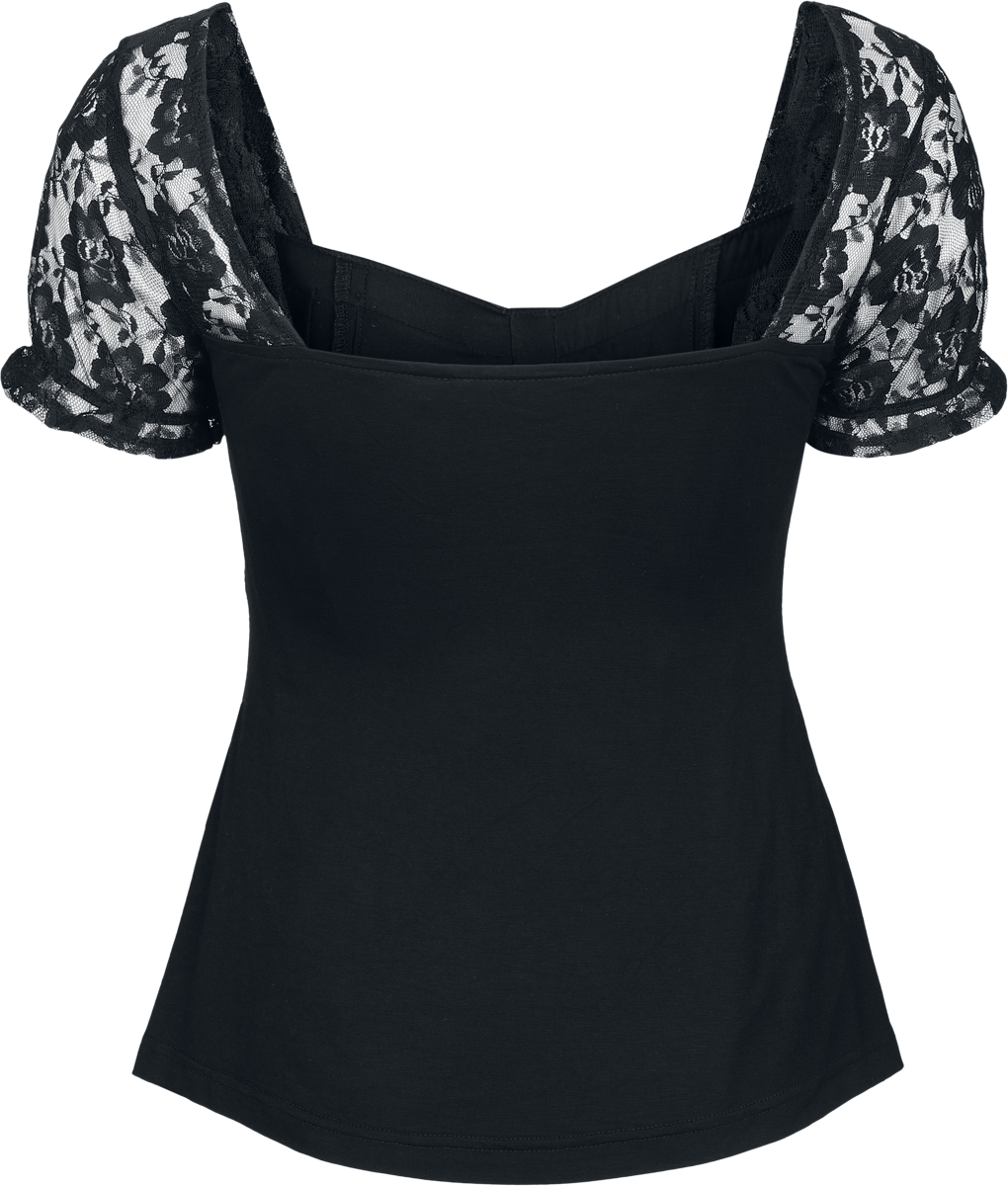 T-Shirt Manches courtes Gothic de Gothicana by EMP - S à L - pour Femme - noir - Gothicana by EMP - View 2