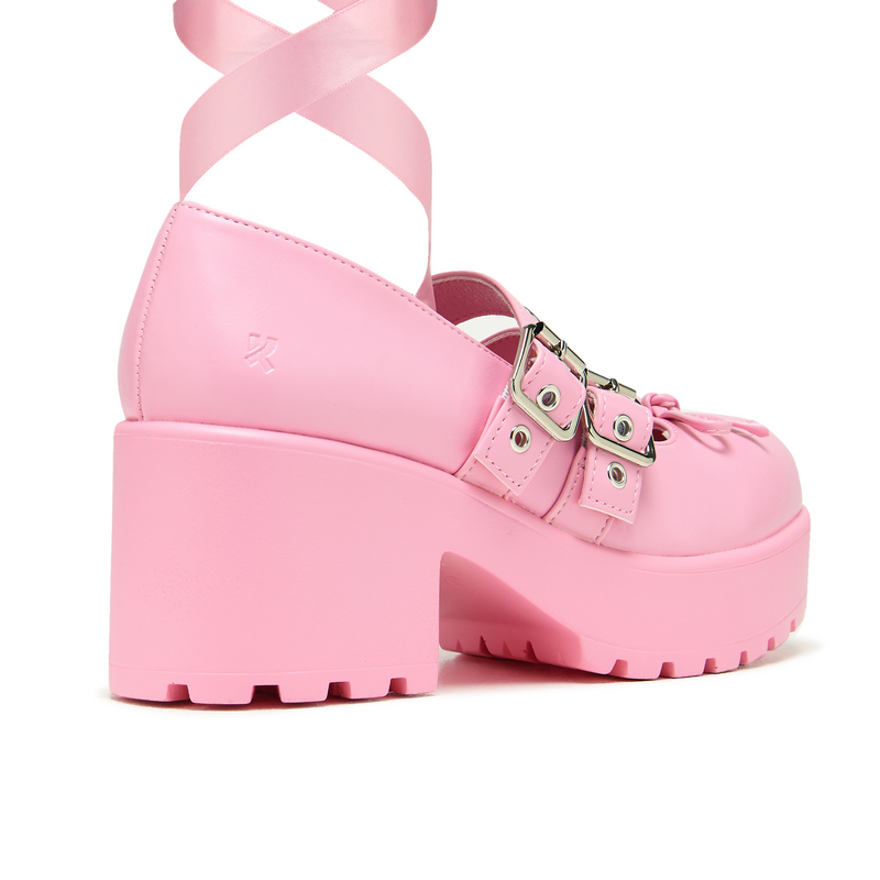Talons hauts Rockabilly de KOI - Miyako Lace Up Ballet Shoes - EU37 - pour Femme - rose - KOI - View 2