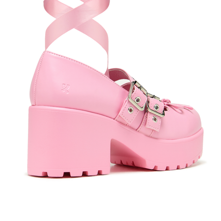 Talons hauts Rockabilly de KOI - Miyako Lace Up Ballet Shoes - EU36 à EU41 - pour Femme - rose - KOI - View 2
