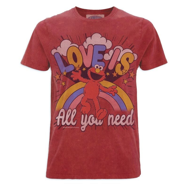 T-Shirt Manches courtes  de Sesame Street - Famous Forever - Elmo Love Is - S à 4XL - pour Homme - rouge - Sesame Street