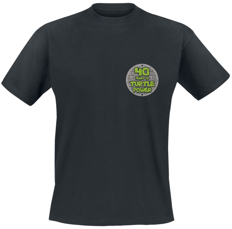 T-Shirt Manches courtes  de Les Tortues Ninja - Les Tortues Ninjq - 40e Anniversaire - T-Shirt - S à XXL - pour Homme - noir - Les Tortues Ninja