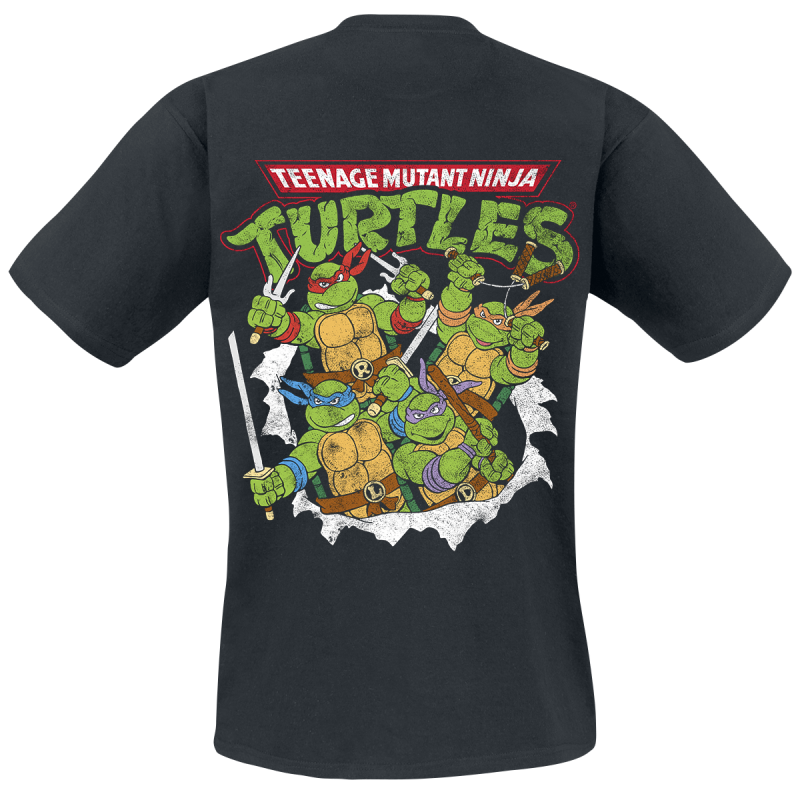 T-Shirt Manches courtes  de Les Tortues Ninja - Les Tortues Ninjq - 40e Anniversaire - T-Shirt - S à XXL - pour Homme - noir - Les Tortues Ninja - View 2