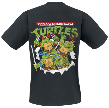 T-Shirt Manches courtes  de Les Tortues Ninja - Les Tortues Ninjq - 40e Anniversaire - T-Shirt - S à XXL - pour Homme - noir - Les Tortues Ninja - View 2