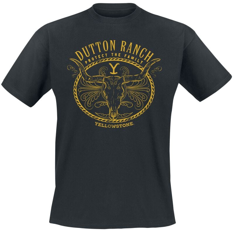 T-Shirt Manches courtes  de Yellowstone - Protect The Family - S à XXL - pour Homme - noir - Yellowstone