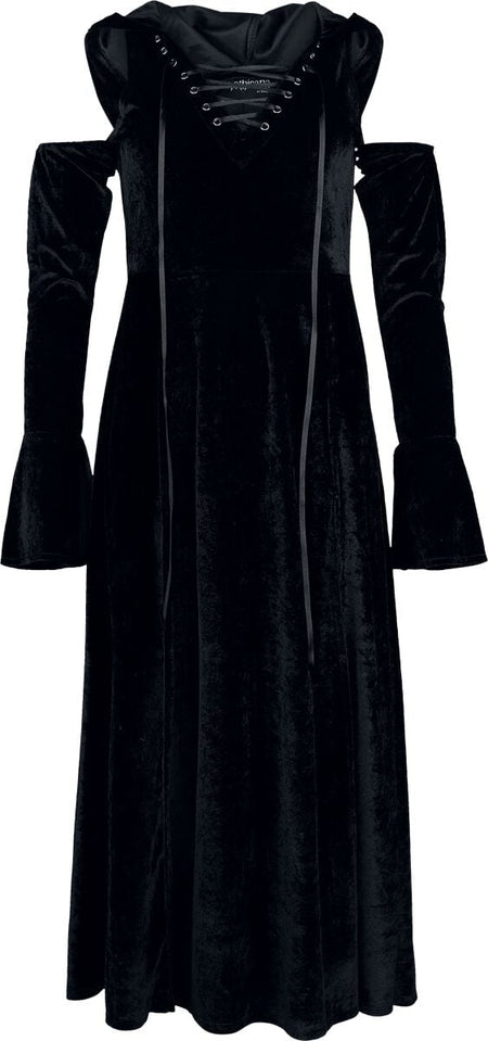 Robe longue Gothic de Gothicana by EMP - Robe à Capuche - S - pour Femme - noir - Gothicana by EMP