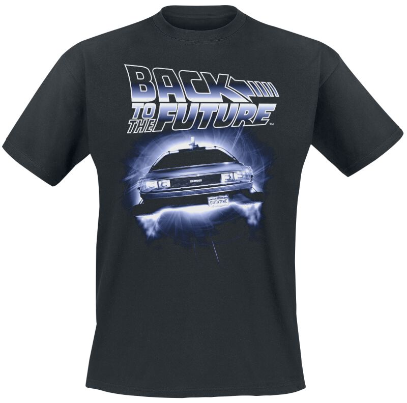 T-Shirt Manches courtes  de Retour Vers Le Futur - Flying Delorean - S à XXL - pour Homme - noir - Retour Vers Le Futur