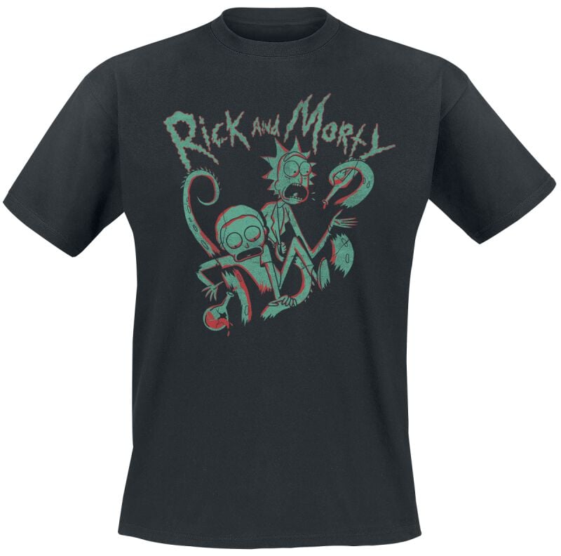 T-Shirt Manches courtes  de Rick & Morty - Rick & Morty Bicolore - S à XXL - pour Homme - noir - Rick & Morty