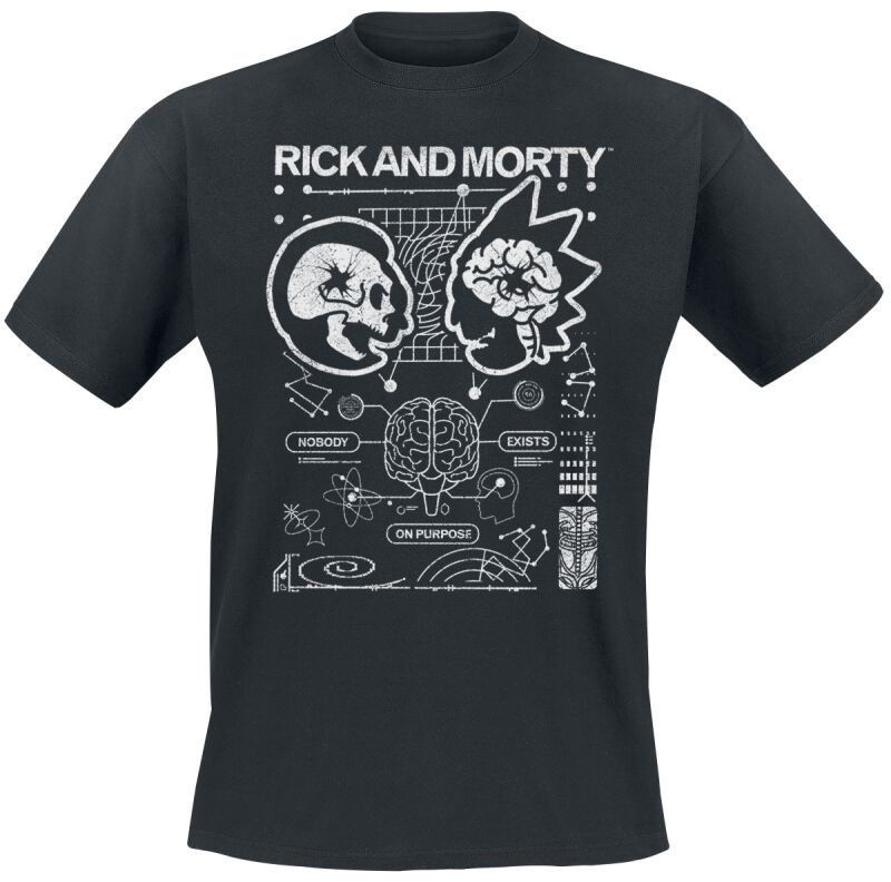 T-Shirt Manches courtes  de Rick & Morty - Rick & Morty - Nobody exists on purpose - M à XL - pour Homme - noir - Rick & Morty